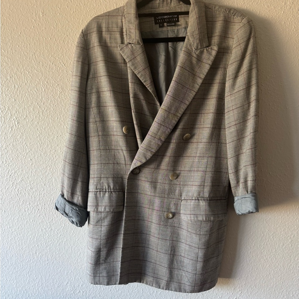 Double-Breasted Gray Blazer
